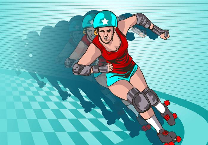 Speeding Roller Derby Girl Vector 700x490 Speeding Roller Derby Girl Vector