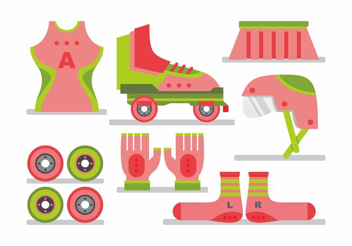 Woman Roller Derby Vector Set 700x490 Woman Roller Derby Vector Set