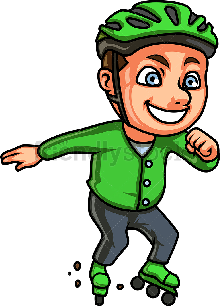771x1064 Little Boy Roller Skating Cartoon Clipart Vector