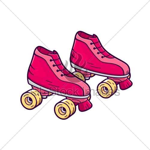 500x500 Retro Quad Roller Skates Vector Icon Gl Stock Images