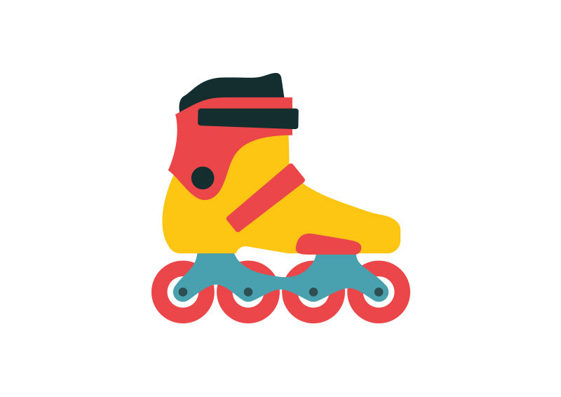 800x566 Roller Skate Free Flat Style Vector Icon