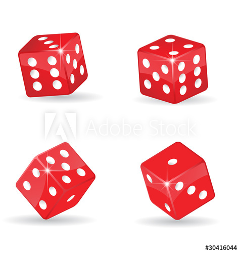 Collection Of Realistic Red Rolling Dice, Vector 475x500 Collection Of Realistic Red Rolling Dice, Vector