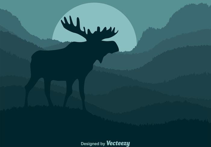 700x490 Vector Moose On Rolling Hills Free Graphics Uihere
