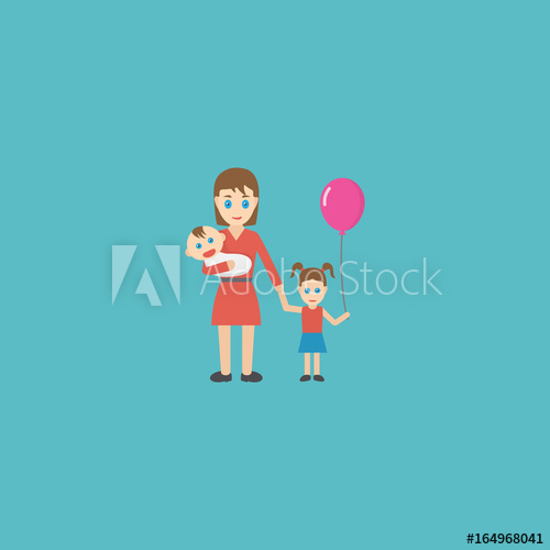 500x500 Flat Icon Children Element Vector Illustration Of Flat Icon Woman