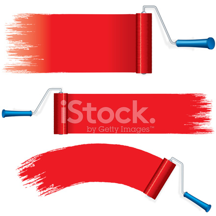 440x440 Rolo Vermelho Pinceladas Pintura Na Vector Stock Vector
