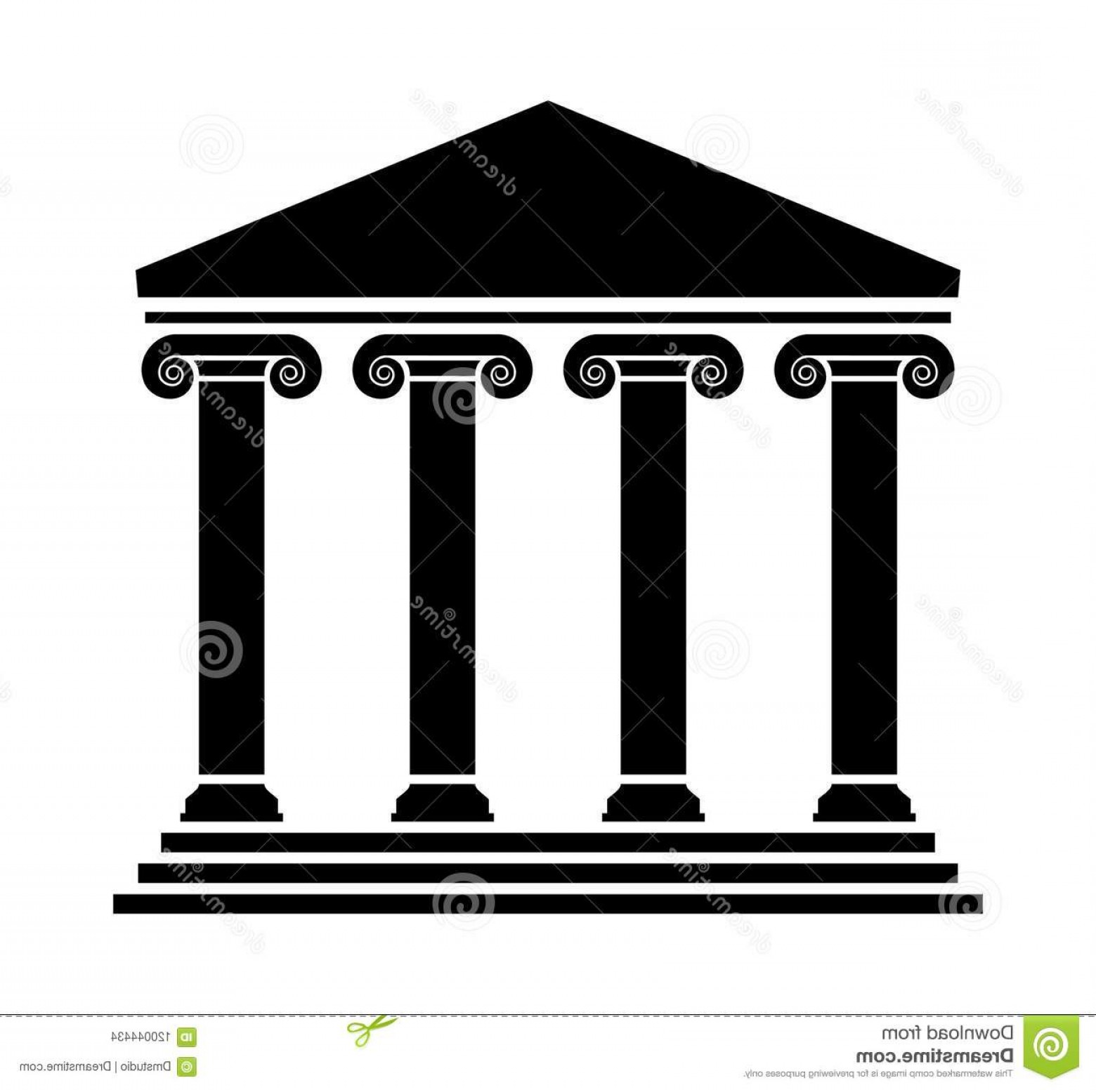 Греческий храм Парфенон силуэт