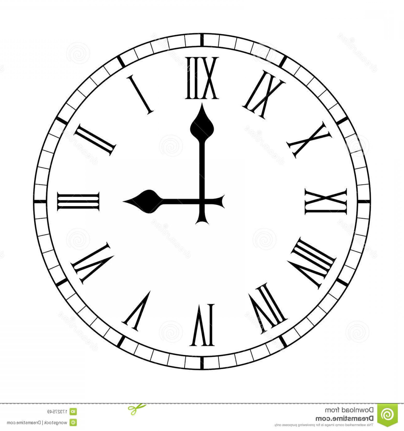 Roman Numeral Clock Face Vector at Vectorified.com | Collection of ...