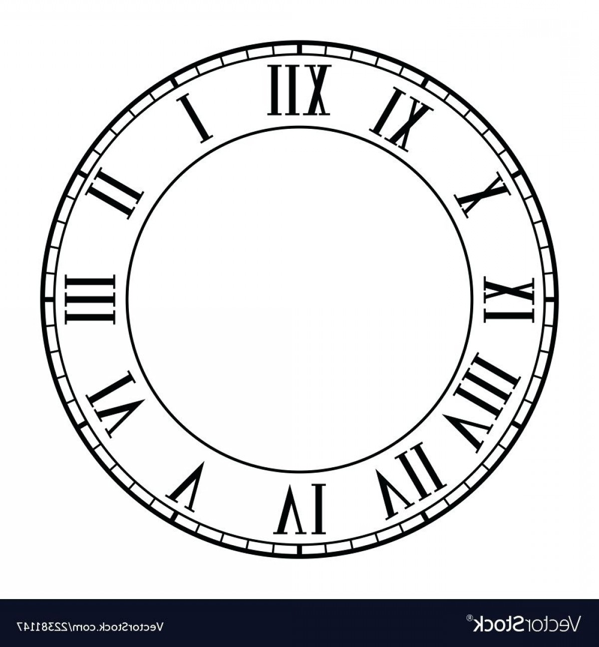 Roman Numeral Clock Face Vector at Vectorified.com | Collection of ...