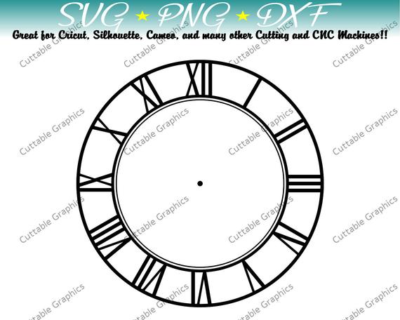 Vintage Roman Numeral Clock Blank Vector Dxf Png Etsy 570x456 Vintage Roman Numeral Clock Blank Vector Dxf Png Etsy