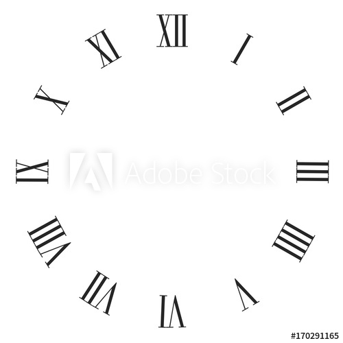 Vintage Roman Numerals Clock Face Vector Isolated On White 500x500 Vintage Roman Numerals Clock Face Vector Isolated On White
