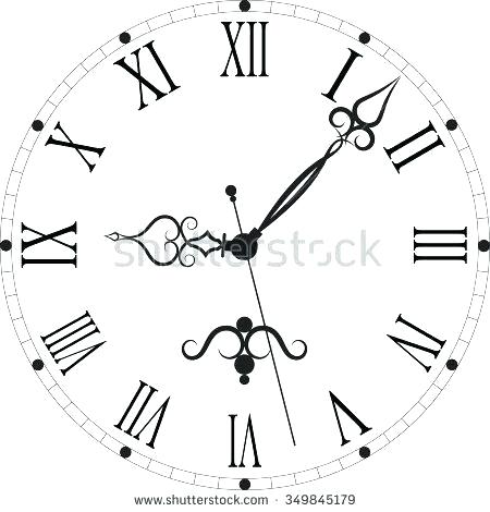 Clock Roman Numerals Vintage Face With Number Numeral Vector 450x470 Clock Roman Numerals Vintage Face With Number Numeral Vector