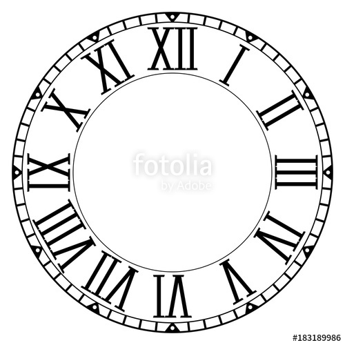 Clock Face Blank Clock With Roman Numerals On White Background 500x500 Clock Face Blank Clock With Roman Numerals On White Background
