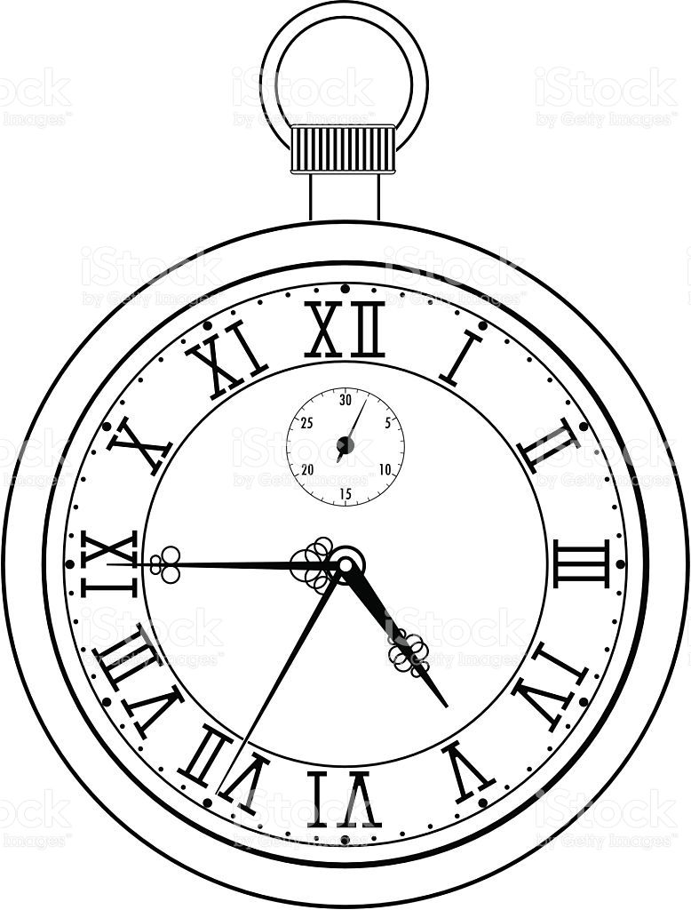 Pocket Watch With Roman Numerals Vector Illustration Isolated 778x1024 Pocket Watch With Roman Numerals Vector Illustration Isolated
