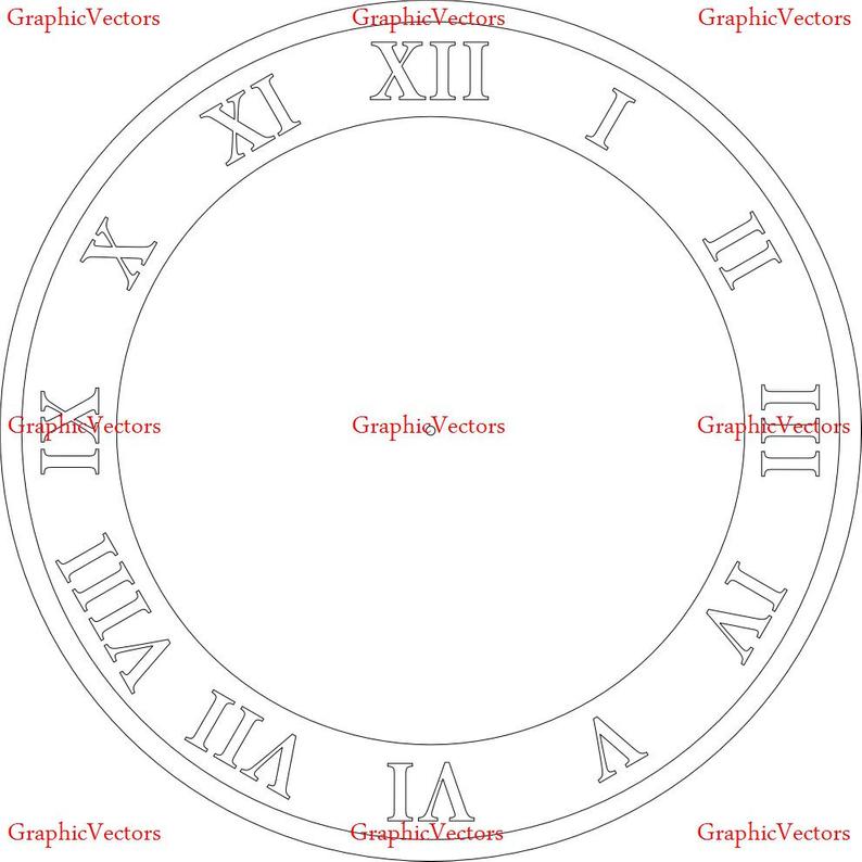 Roman Numeral Blank Clock Face Dxf Vector Etsy 794x794 Roman Numeral Blank Clock Face Dxf Vector Etsy