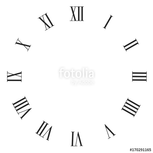 Vintage Roman Numerals Clock Face Vector Isolated On White Stock 500x500 Vintage Roman Numerals Clock Face Vector Isolated On White Stock