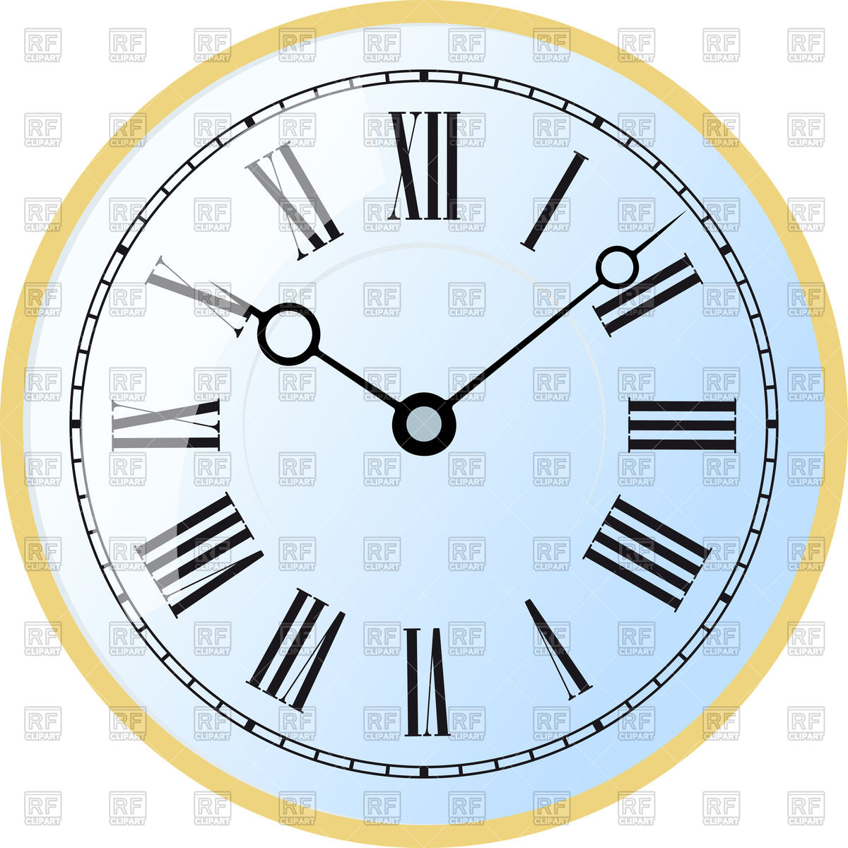 Elegant Roman Numeral Blue Clock With Large Digits Vector Image 1200x1200 Elegant Roman Numeral Blue Clock With Large Digits Vector Image