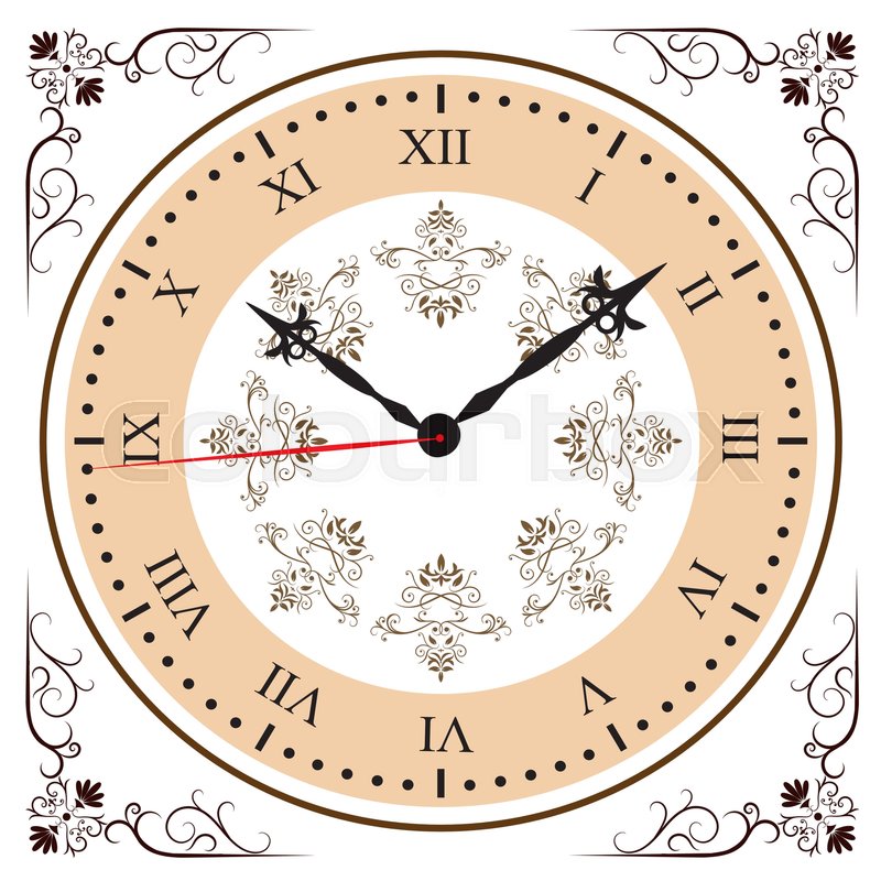 Elegant Roman Numeral Clock, Time Stock Vector Colourbox 800x800 Elegant Roman Numeral Clock, Time Stock Vector Colourbox