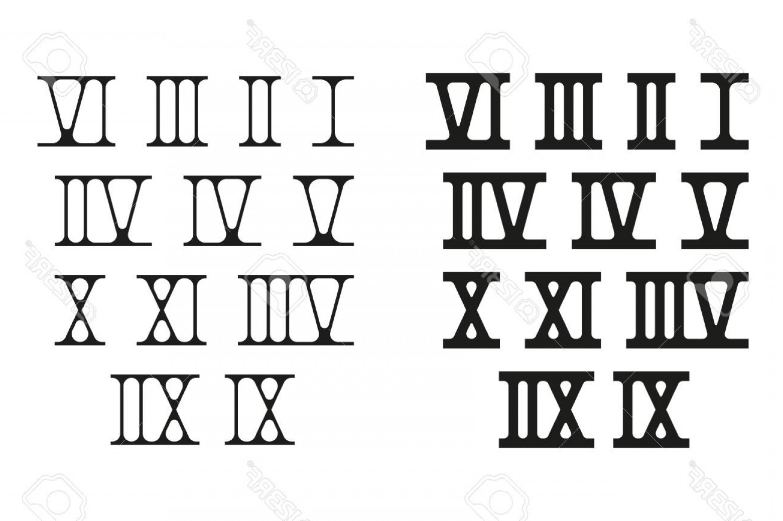 Photostock Vector Roman Numerals Vector Illustration Isolated 1560x1039 Photostock Vector Roman Numerals Vector Illustration Isolated