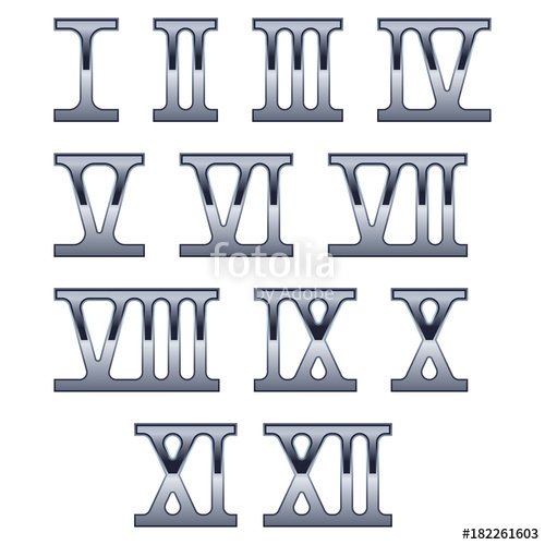 Roman Numerals Metal Numbers On White Background Vector 500x500 Roman Numerals Metal Numbers On White Background Vector