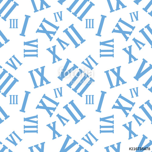 Seamless Background Pattern With Roman Numerals On A White Vector 500x500 Seamless Background Pattern With Roman Numerals On A White Vector