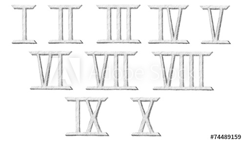 Vector Hand Drawn Roman Numerals 500x292 Vector Hand Drawn Roman Numerals
