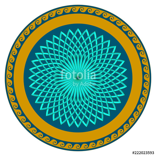 Round Roman Pattern Colored Vector Illustration Of Round Roman 500x500 Round Roman Pattern Colored Vector Illustration Of Round Roman