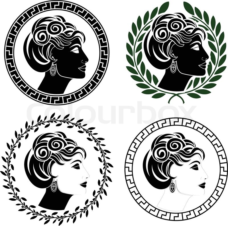 Set Of Roman Woman Profiles Stencils Stock Vector Colourbox 800x793 Set Of Roman Woman Profiles Stencils Stock Vector Colourbox