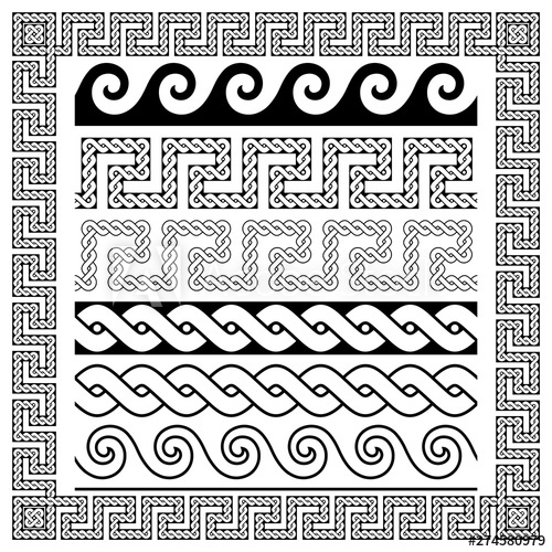 Black Decorative Frame In Vintage Style And Roman Patterns 500x500 Black Decorative Frame In Vintage Style And Roman Patterns