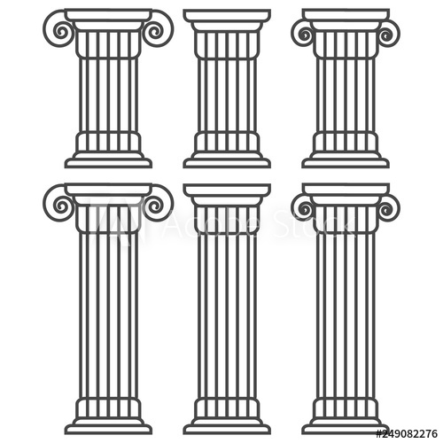 500x500 Greek And Roman Pillar Outline Vector Pillar Illustration