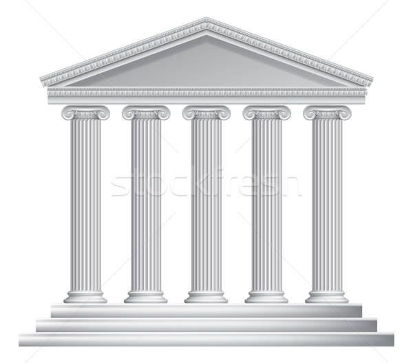 600x528 Greek Or Roman Temple Columns Vector Illustration Christos