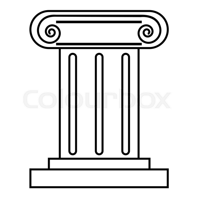 800x800 Roman Pillar Icon Outline Stock Vector Colourbox