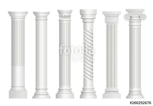 500x346 Antique Pillars Greek Historical Rome Classic Columns Vector