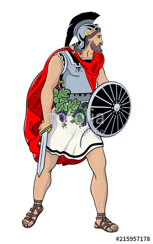 313x500 Roman Warrior With Sword Colored Vector Illustration