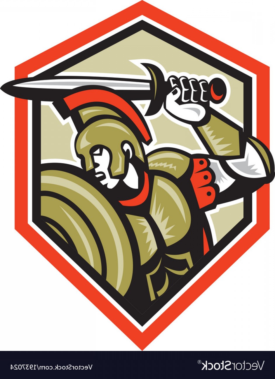 942x1296 Centurion Roman Soldier Attacking Shield Vector Hoodamathrun