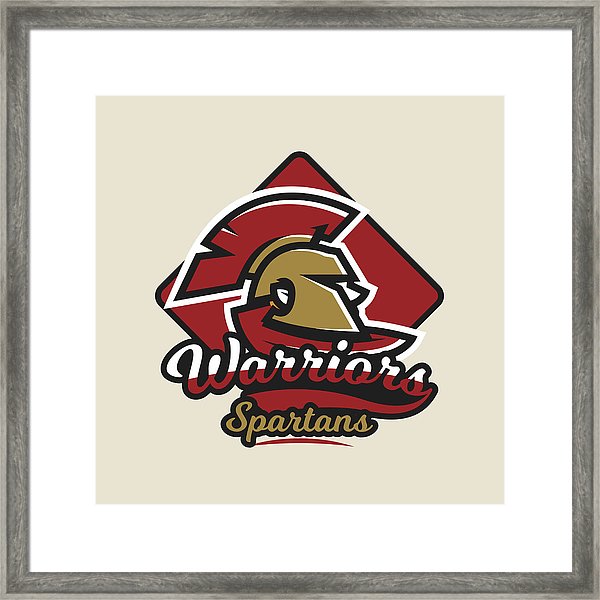 600x600 Colorful Symbol, Emblem, Spartan Helmet And Cloak, Ancient Greek