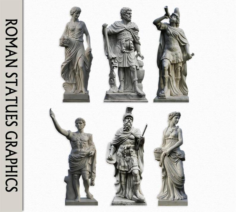 794x715 Roman Statues Graphics Clip Art Clipart Scrapbook Men Women Etsy