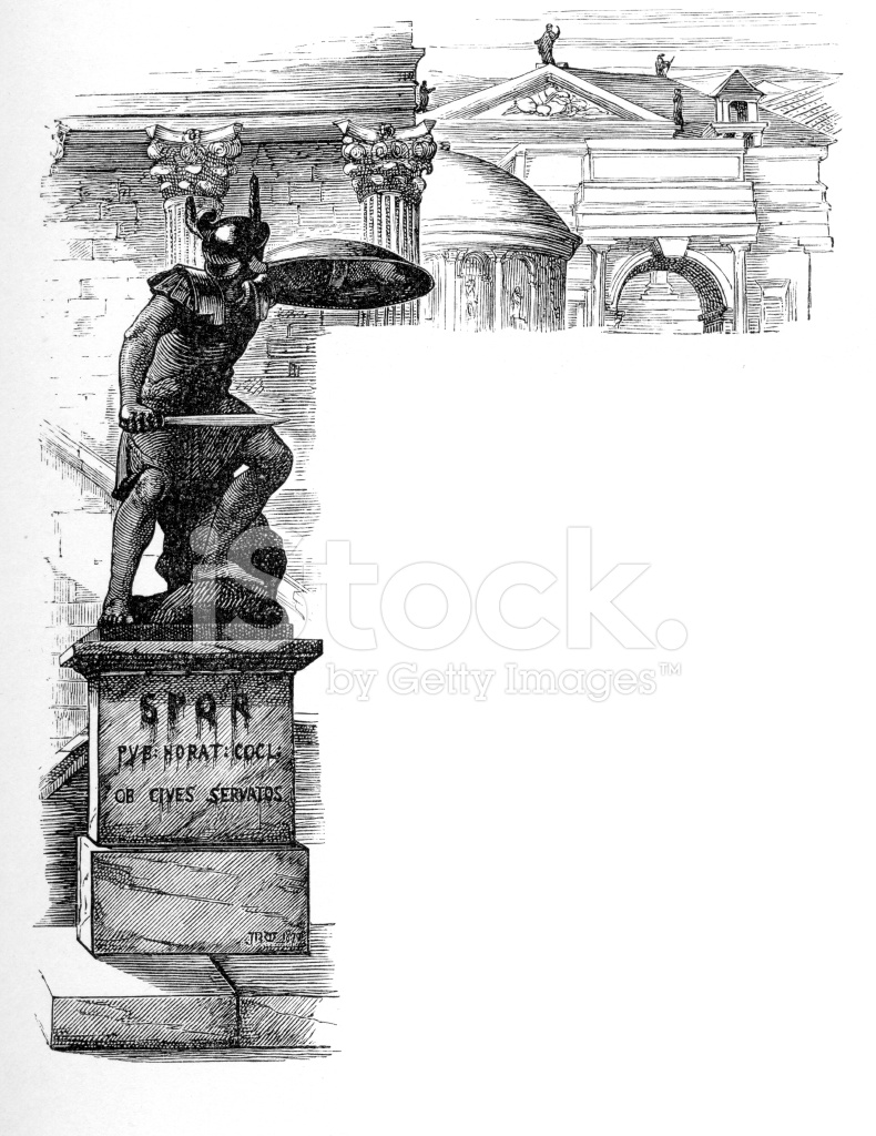 790x1024 Statue Of A Roman Hero Stock Vector
