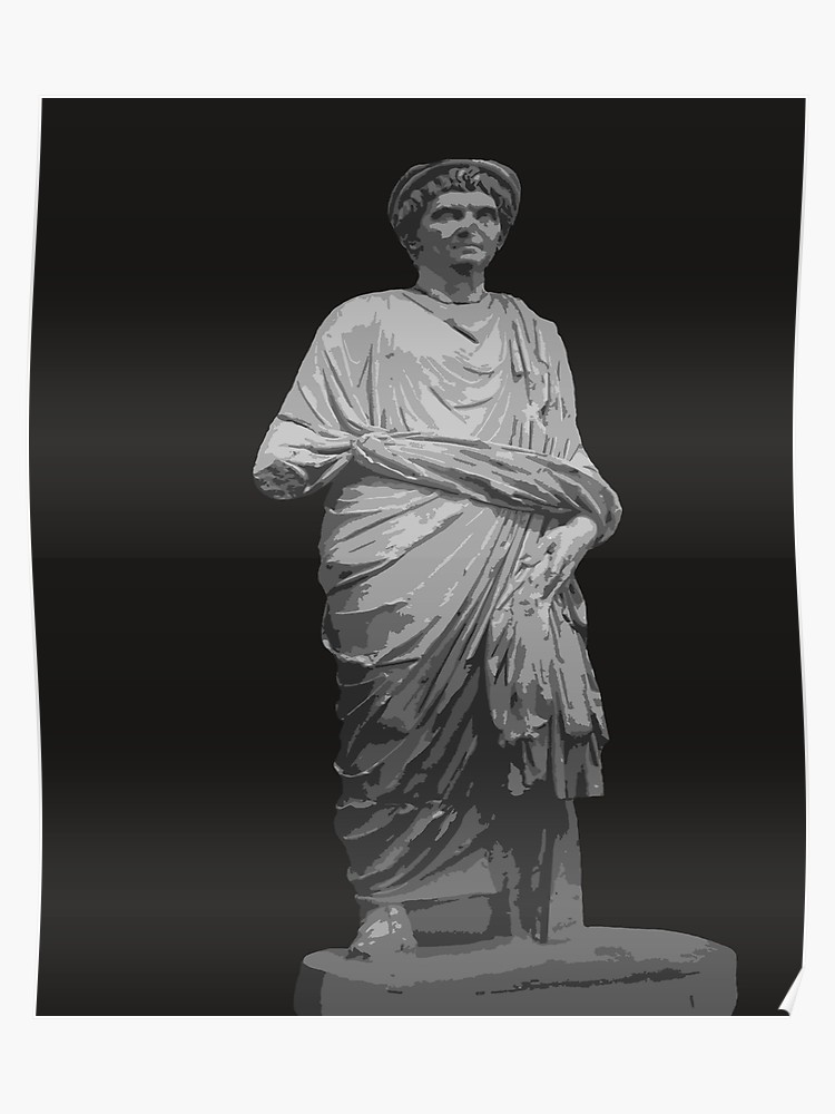 750x1000 Statue Of A Roman Priest Wearing A Toga Vector Poster