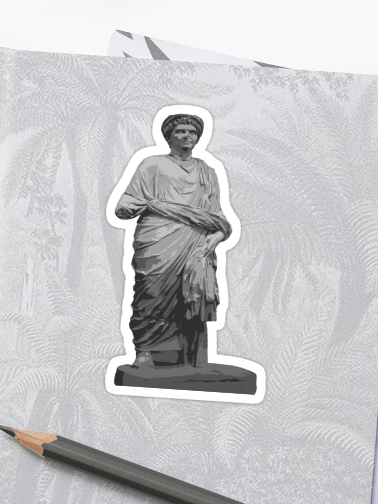 750x1000 Statue Of A Roman Priest Wearing A Toga Vector Sticker