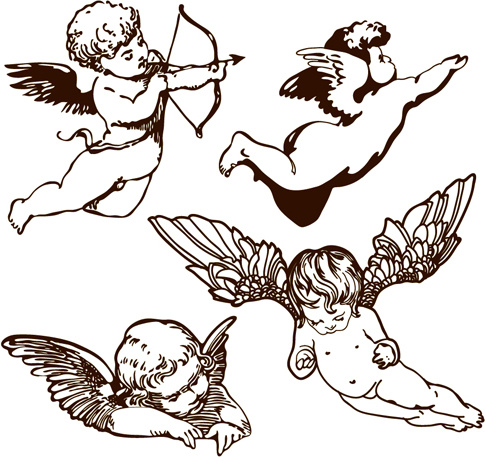 485x457 Vintage Angels Statue Vector Free Vector In Encapsulated