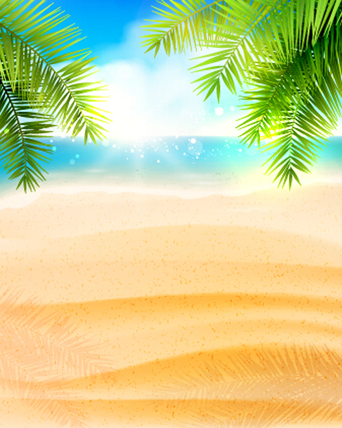 Beach With Sea Romantic Background Vector Free Download 500x625 Beach With Sea Romantic Background Vector Free Download