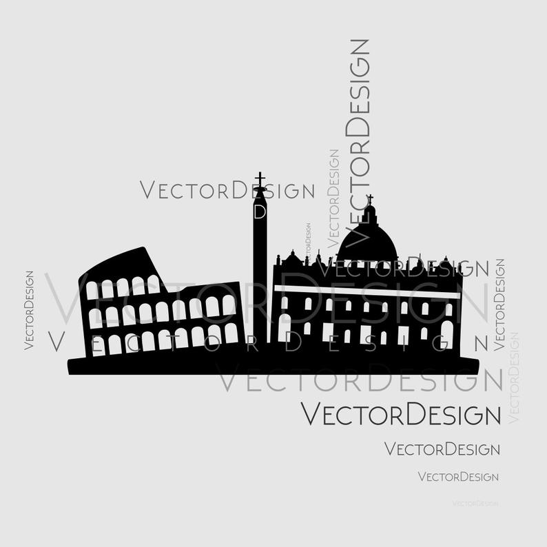 Rome Skyline Graphics Dxf Png Cdr Pdf Vector Art Etsy 794x794 Rome Skyline Graphics Dxf Png Cdr Pdf Vector Art Etsy