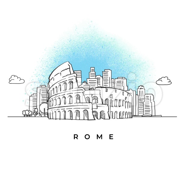 City Skyline With Coliseum In Rome Vector Illustration 620x620 City Skyline With Coliseum In Rome Vector Illustration