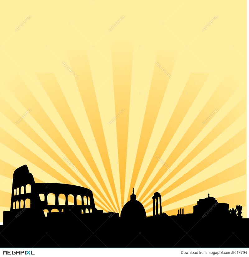 Rome Skyline Vector Silhouette Illustration 800x826 Rome Skyline Vector Silhouette Illustration