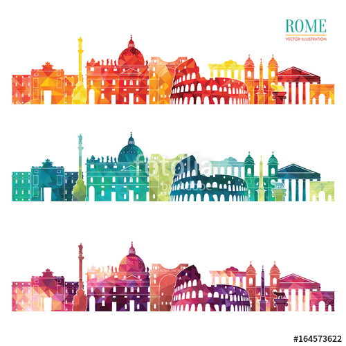 Rome Detailed Skyline Travel And Tourism Background Vector 500x500 Rome Detailed Skyline Travel And Tourism Background Vector