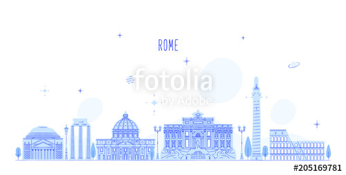 Rome Skyline Italy City Buildings Vector Stock Image And Royalty 500x254 Rome Skyline Italy City Buildings Vector Stock Image And Royalty