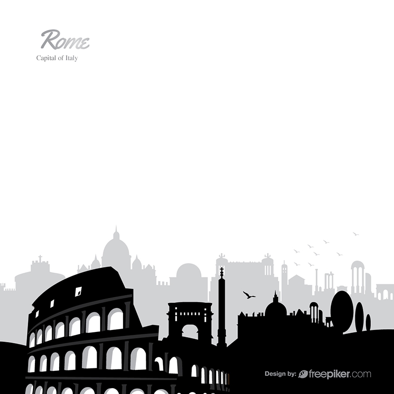 Freepiker Rome Skyline Travel Vector 800x800 Freepiker Rome Skyline Travel Vector