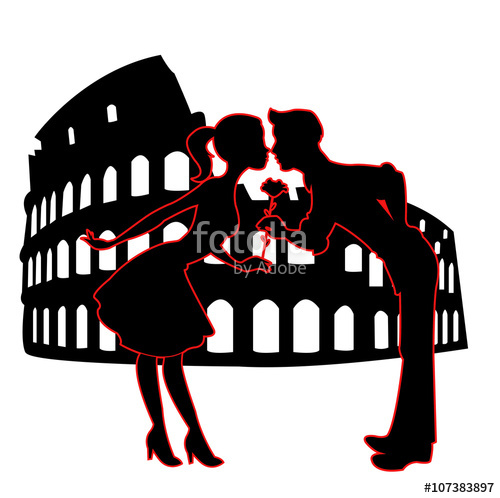 Lovers Silhouettes In Rome Vector, Silhouettes Innamorati A Roma 500x498 Lovers Silhouettes In Rome Vector, Silhouettes Innamorati A Roma