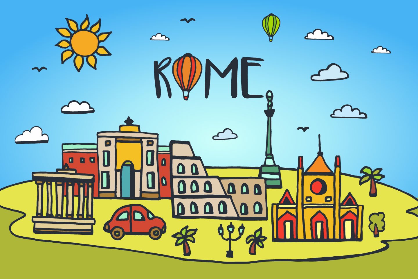 Rome Vector Free Illustration 1440x960 Rome Vector Free Illustration