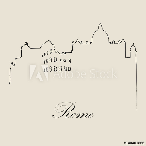 Calligraphic Skyline Of Rome 500x500 Calligraphic Skyline Of Rome